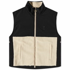 AMI Men's Sherpa Fleece Gilet in Natural/Black