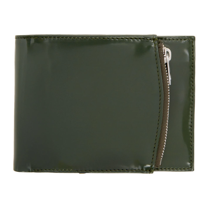 Photo: Maison Margiela Green Folded Zipped Wallet