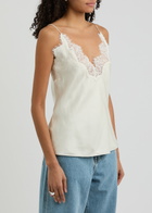 Rohe Lace-trimmed Silk-satin Camisole top Cream