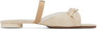 MM6 Maison Margiela Off-White Bow-Detailed Leather Slingback Sandals