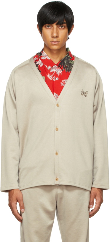 Photo: Needles Beige French Terry V-Neck Cardigan