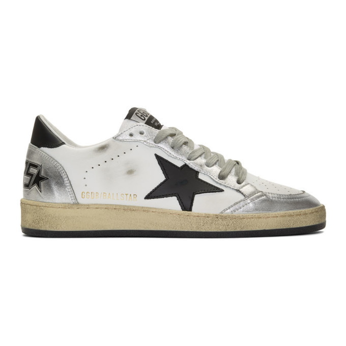 Photo: Golden Goose White and Silver Ball Star Sneakers