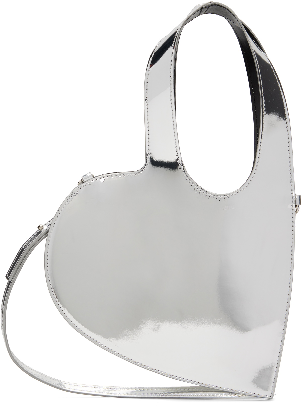Coperni Silver Mirrored Crossbody Baby Heart Bag