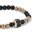 Luis Morais - 14-Karat Gold, Hematite and Enamel Bracelet - Black