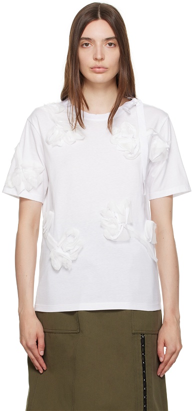 Photo: 3.1 Phillip Lim White Floral T-Shirt