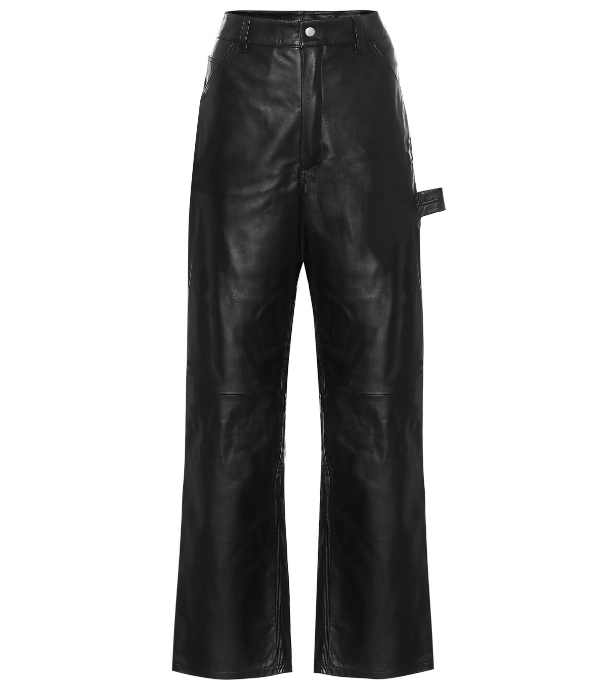 Unravel - High-rise wide-leg leather jeans Unravel