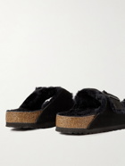 Birkenstock - Arizona Shearling-Lined Suede Sandals - Black
