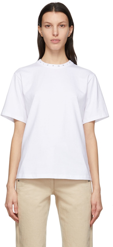 Photo: Victoria Beckham White Logo T-Shirt