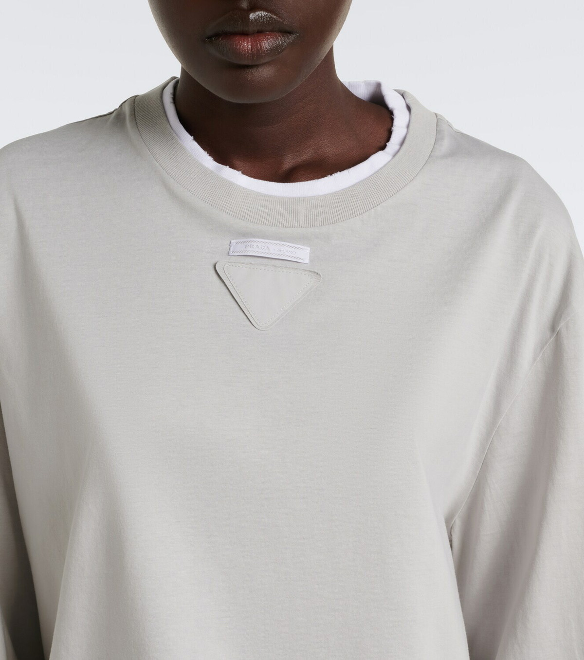 Prada Cotton piqué and jersey top