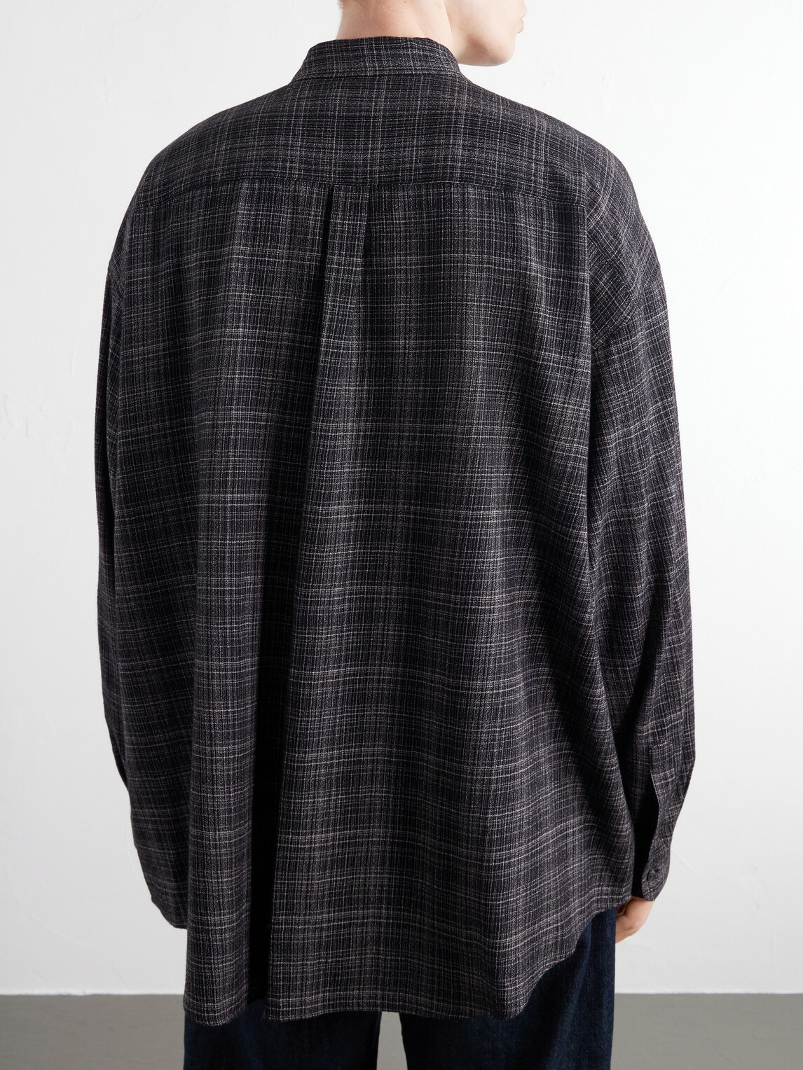 Graphpaper - Camp-Collar Checked Wool-Basketweave Shirt - Gray