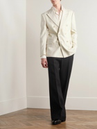 TOM FORD - Cooper Slim-Fit Double-Breasted Silk, Wool and Mohair-Blend Blazer - Neutrals
