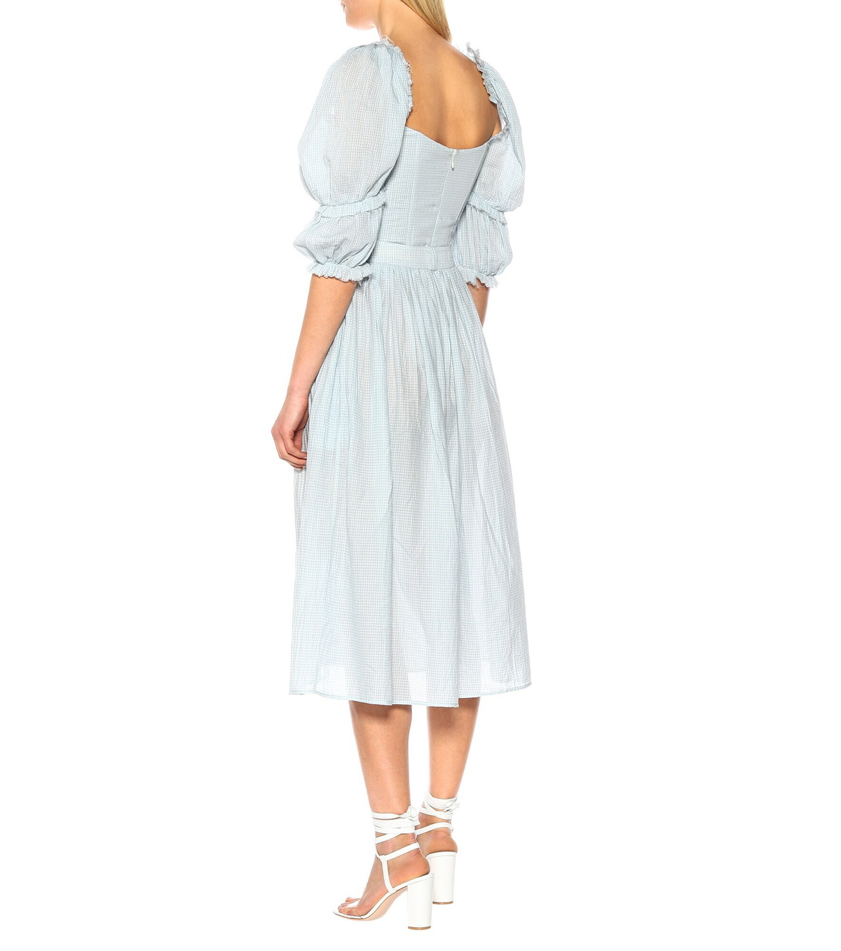 Brock Collection - Olivo gingham cotton midi skirt