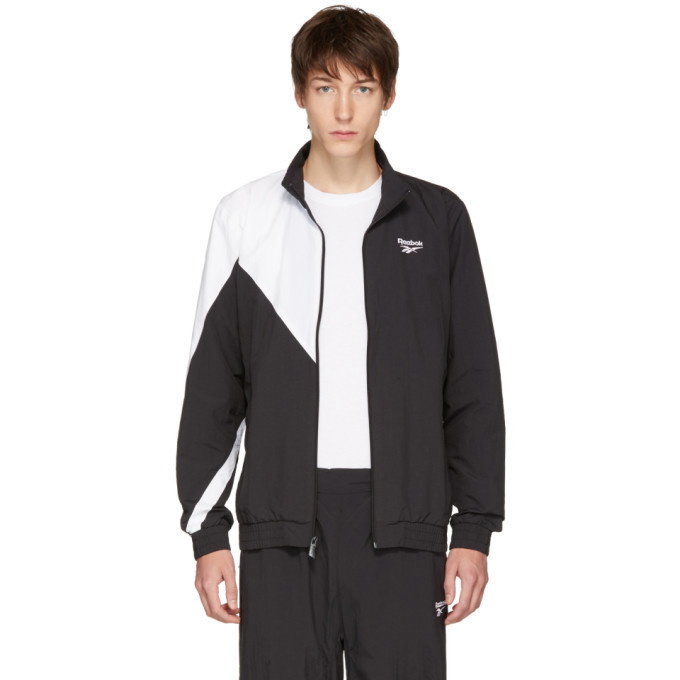 Photo: Reebok Classics Black and White Logo Track Jacket