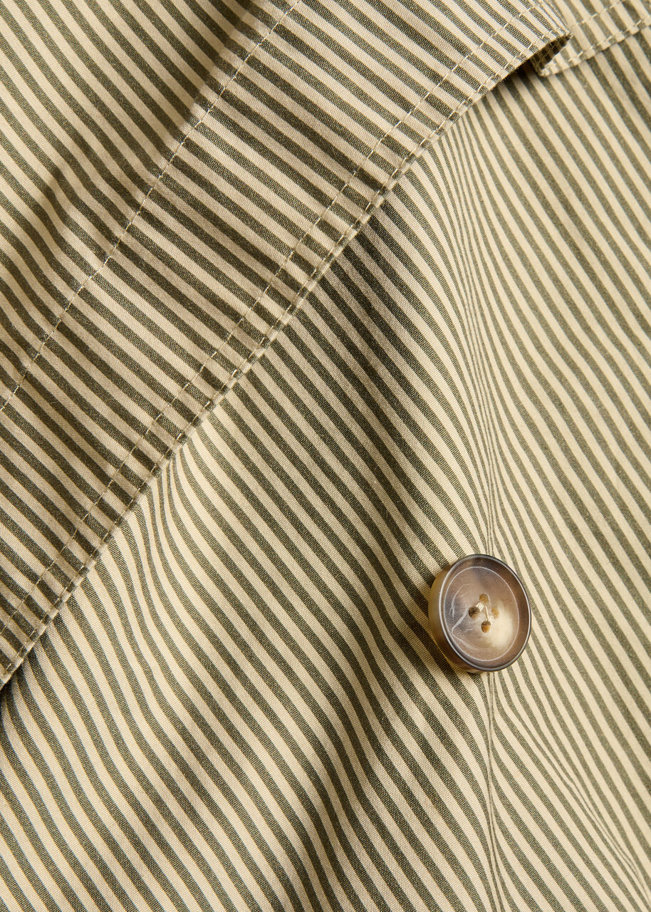 Isabel Marant étoile Claya Striped Belted Cotton Jacket Beige
