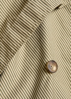 Isabel Marant étoile Claya Striped Belted Cotton Jacket Beige