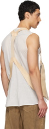 Rick Owens Beige Temple Bauhaus Leather Vest