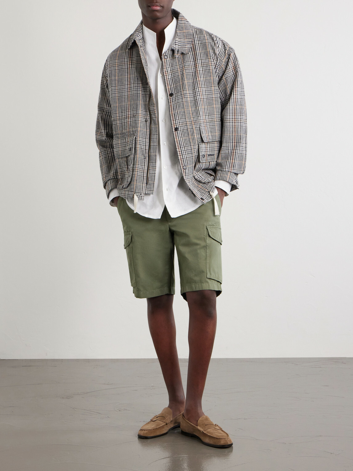 Slowear - Straight-Leg Cotton and Linen-Blend Shorts - Green