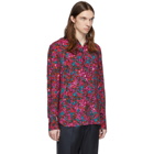 Dries Van Noten Red and Purple Floral Shirt