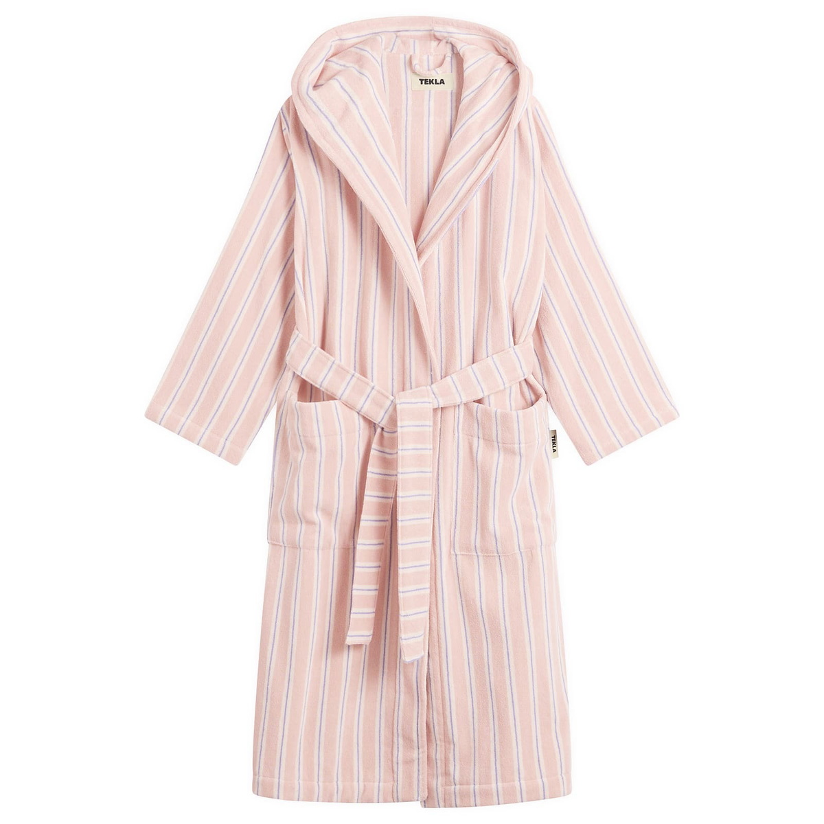 Tekla Fabrics Terry Hooded Bathrobe in Candy Stripes