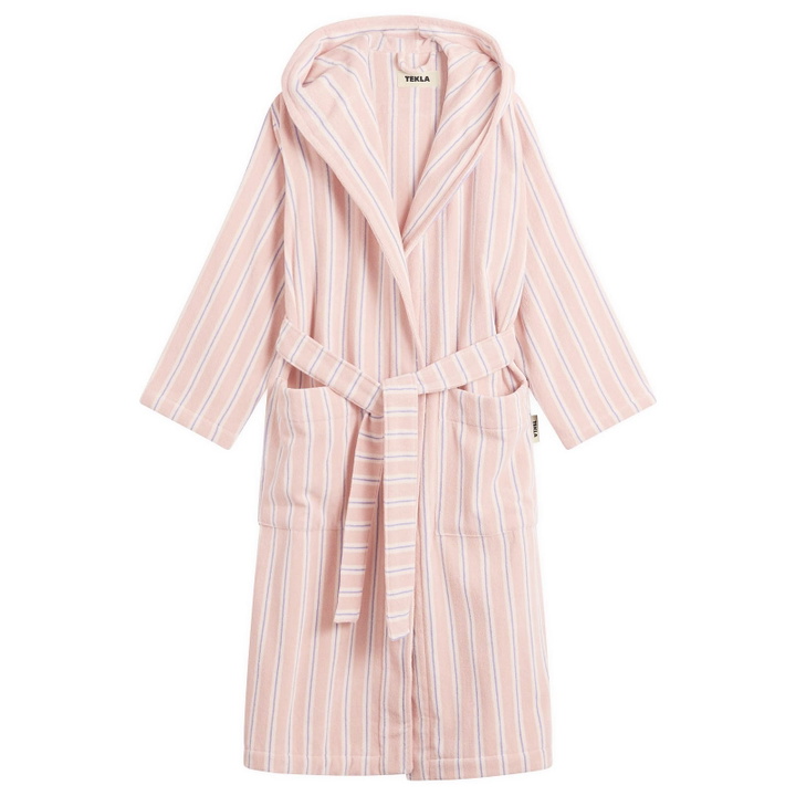 Photo: Tekla Fabrics Terry Hooded Bathrobe in Candy Stripes