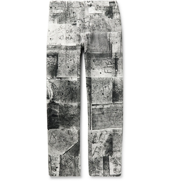 Photo: iggy - Wide-Leg Printed Cotton-Poplin Trousers - Gray