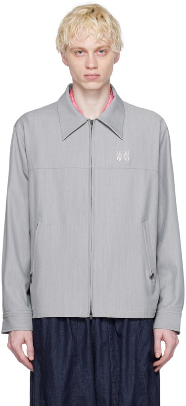 Photo: NEEDLES Gray Embroidered Jacket