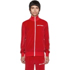 Palm Angels Red Chenille Track Jacket