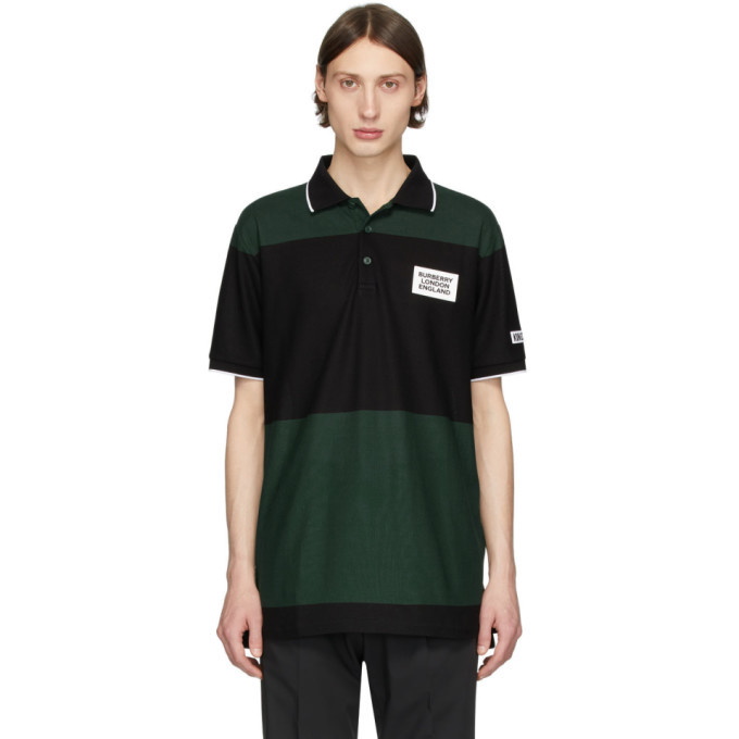 Photo: Burberry SSENSE Exclusive Black and Green Copland Polo