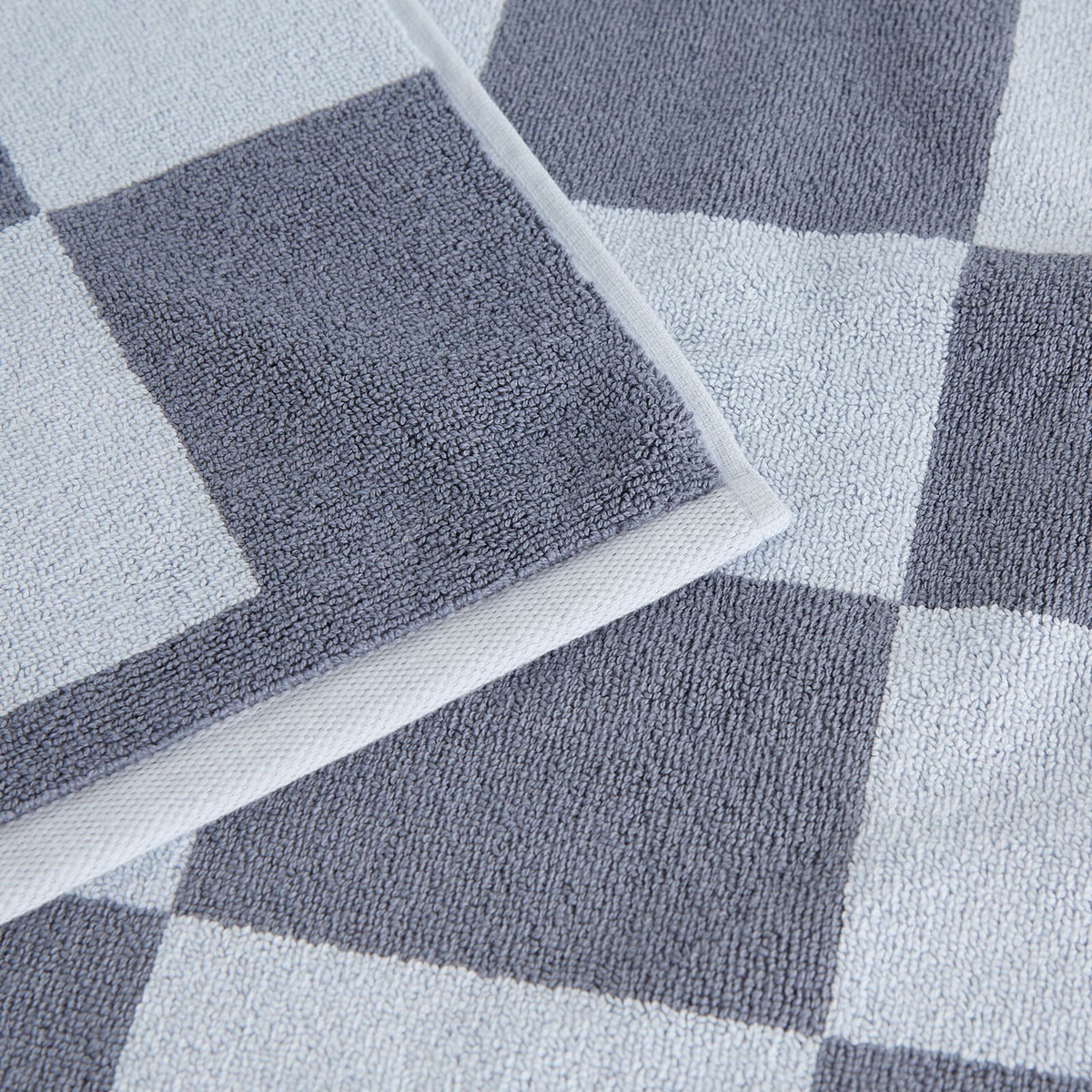 HAY Check Bath Mat in Steel Blue 