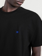 CELINE - Logo-Embroidered Cotton-Jersey T-Shirt - Black