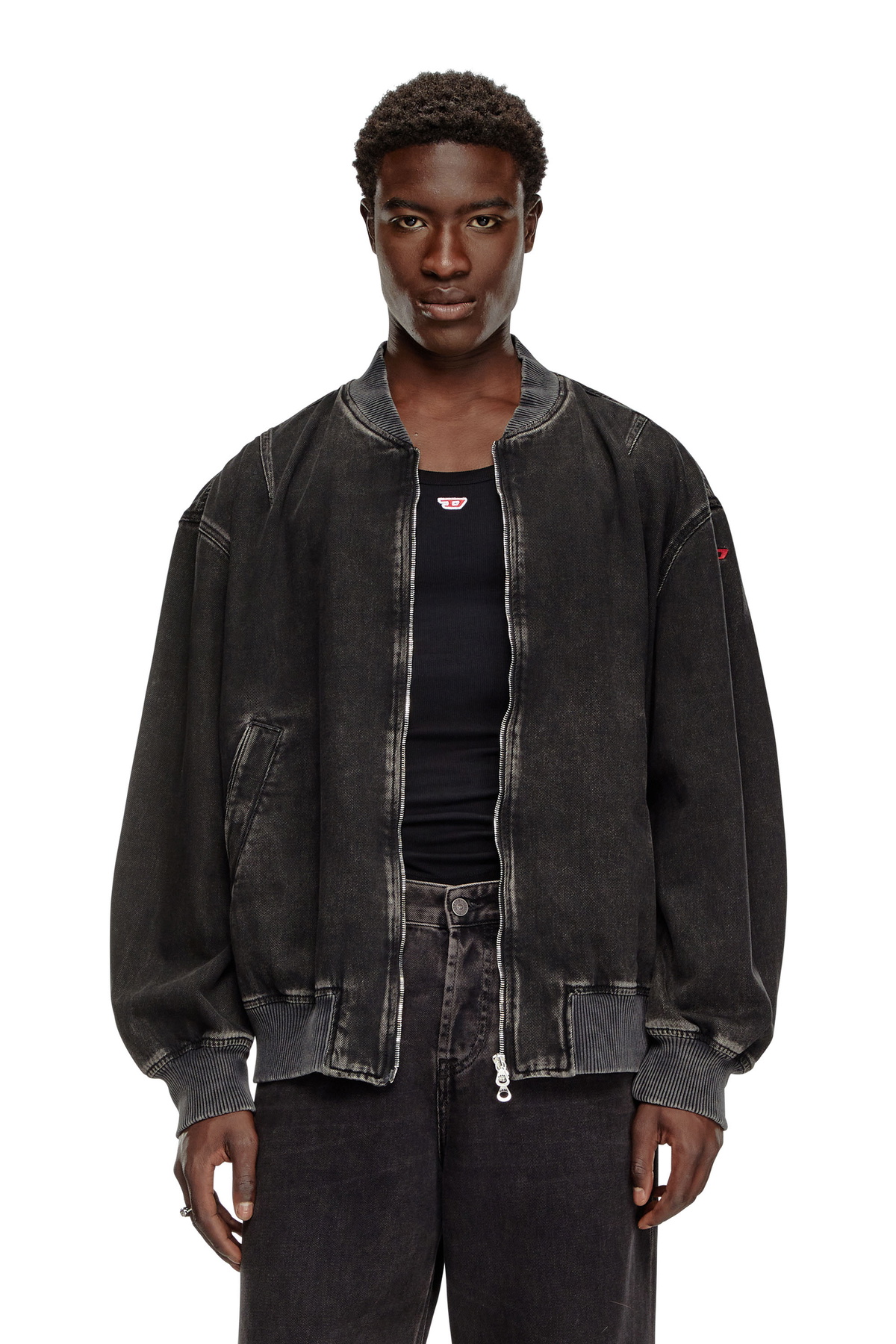 ジャケット・アウター diesel black bomber jacket Diesel J-Held Bomber Jacket | Black | FARFETCH