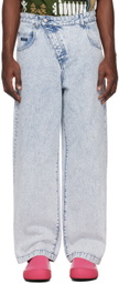 MSGM Blue Oversized Jeans