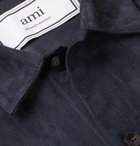 AMI - Slim-Fit Suede Jacket - Blue