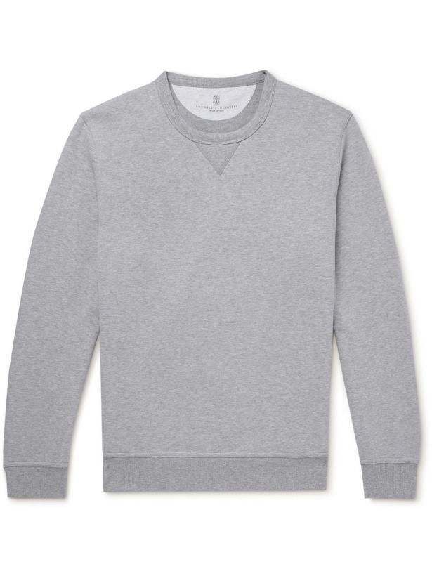 Photo: Brunello Cucinelli - Cotton-Jersey Sweatshirt - Gray