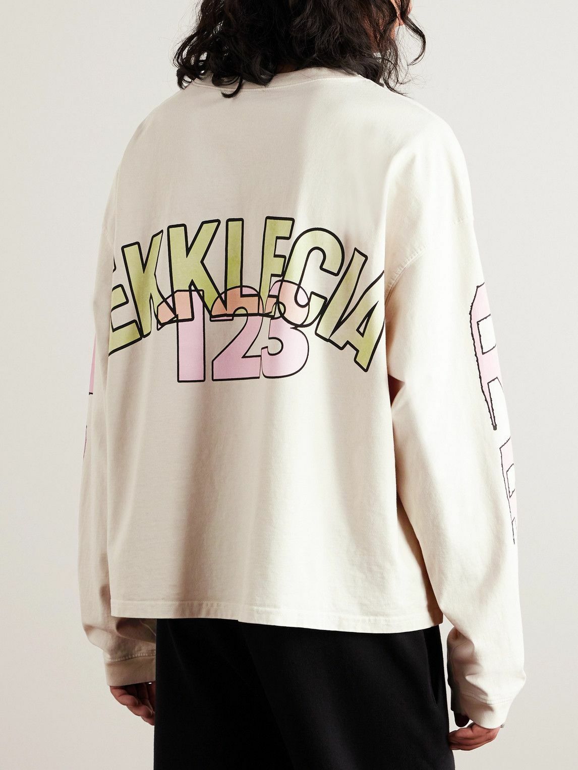 RRR123 - Ekklecia Logo-Print Cotton-Jersey T-Shirt - White RRR123