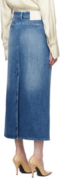 Valentino Blue Faded Denim Maxi Skirt