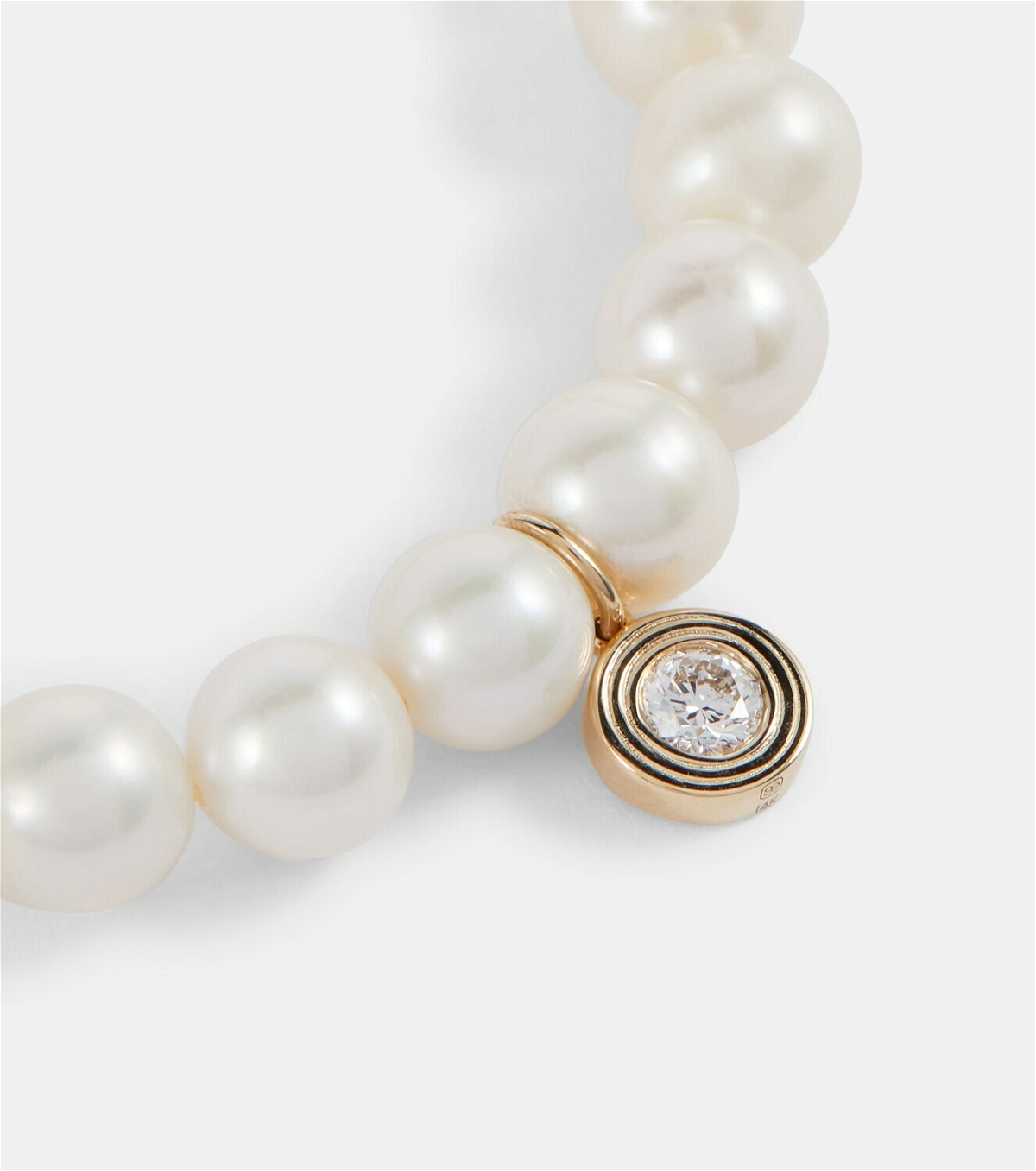 Sydney Evan 14kt gold and pearl bracelet with diamond