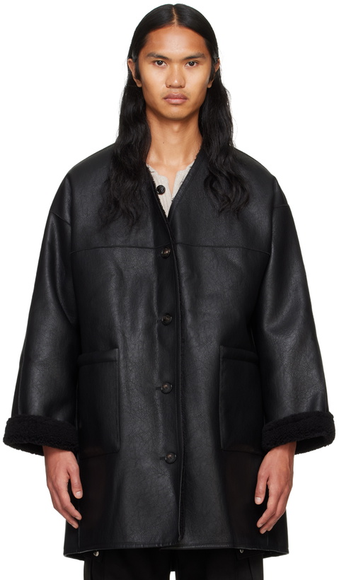 Photo: System Black Classic Muffler Faux-Shearling Coat
