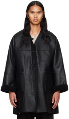 System Black Classic Muffler Faux-Shearling Coat
