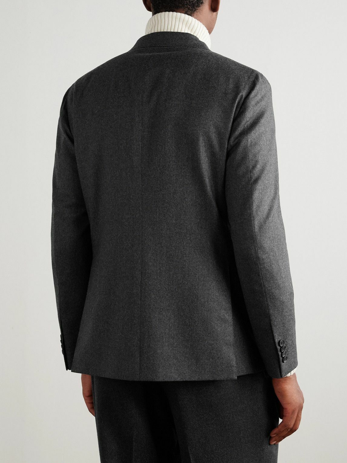 Caruso - Double-Breasted Wool Blazer - Gray