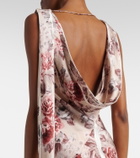 Acne Studios Scarf-detail floral midi dress