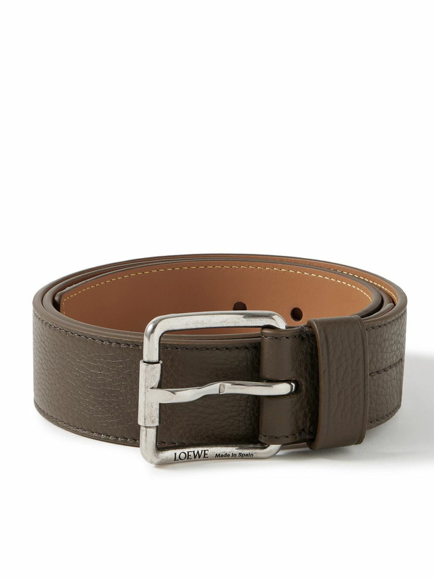 Photo: LOEWE - 4cm Roller Curve Full-Grain Leather Belt - Brown