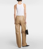 Toteme High-rise leather straight pants