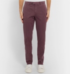 Brunello Cucinelli - Slim-Fit Cotton-Blend Twill Trousers - Burgundy