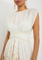 Zimmermann Daylight Embroidered Woven Maxi Dress Cream