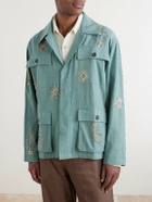 Kartik Research - Safari Embroidered Cotton Jacket - Green