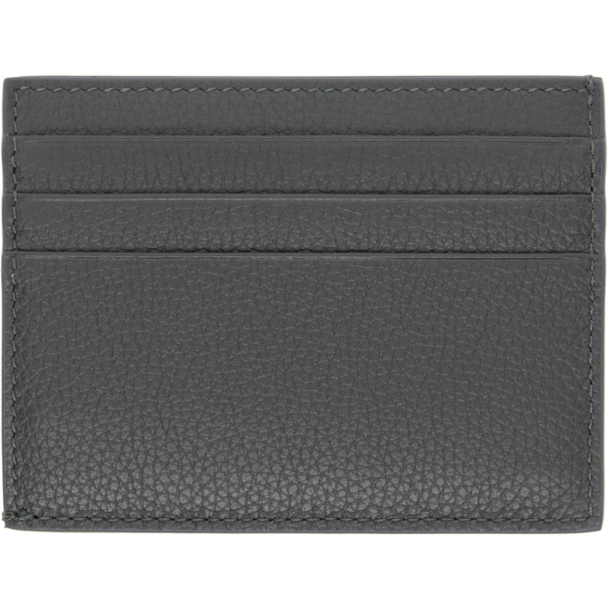 Thom Browne Gray Soft Pebble Grain Note Compartment Card Holder