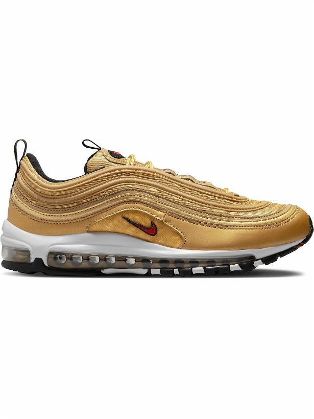 Photo: Nike - Air Max 97 Metallic Leather and Mesh Sneakers - Gold