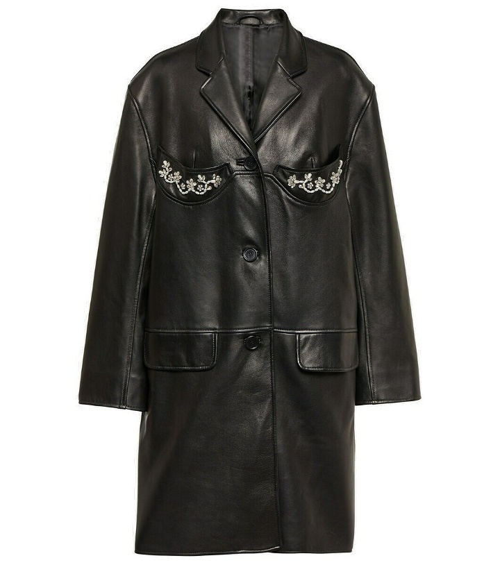 Photo: Simone Rocha Embellished leather coat