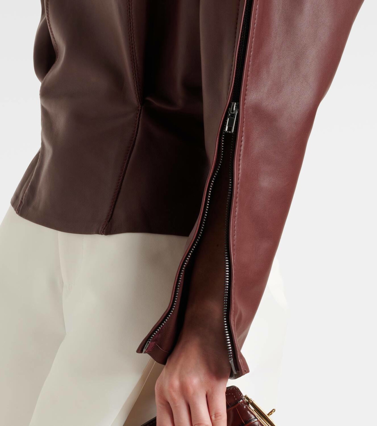 Victoria Beckham Leather turtleneck top
